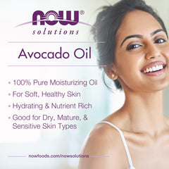 NOW Avocado Oil, ideal para piel seca y nutrida