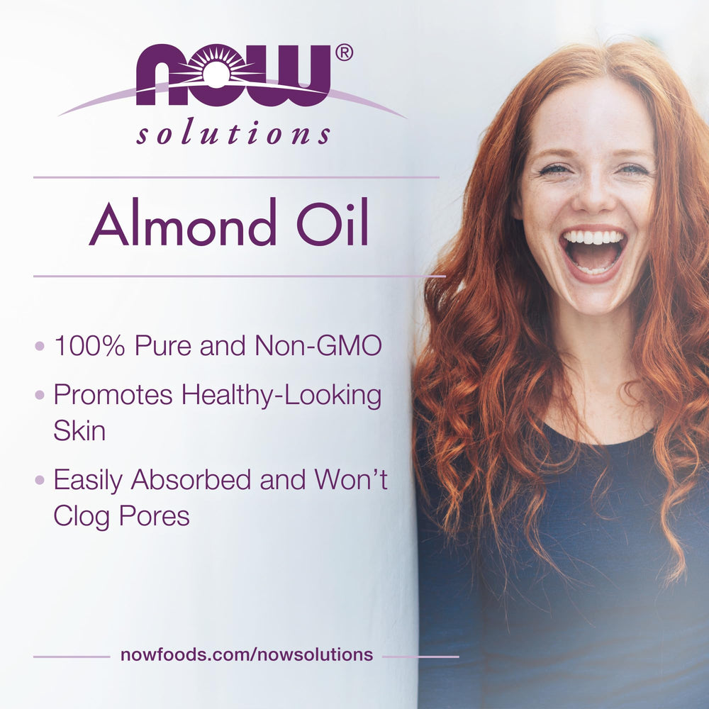 NOW Foods Aceite de Almendra Dulce, aplicación diaria y uso versátil para la piel.
