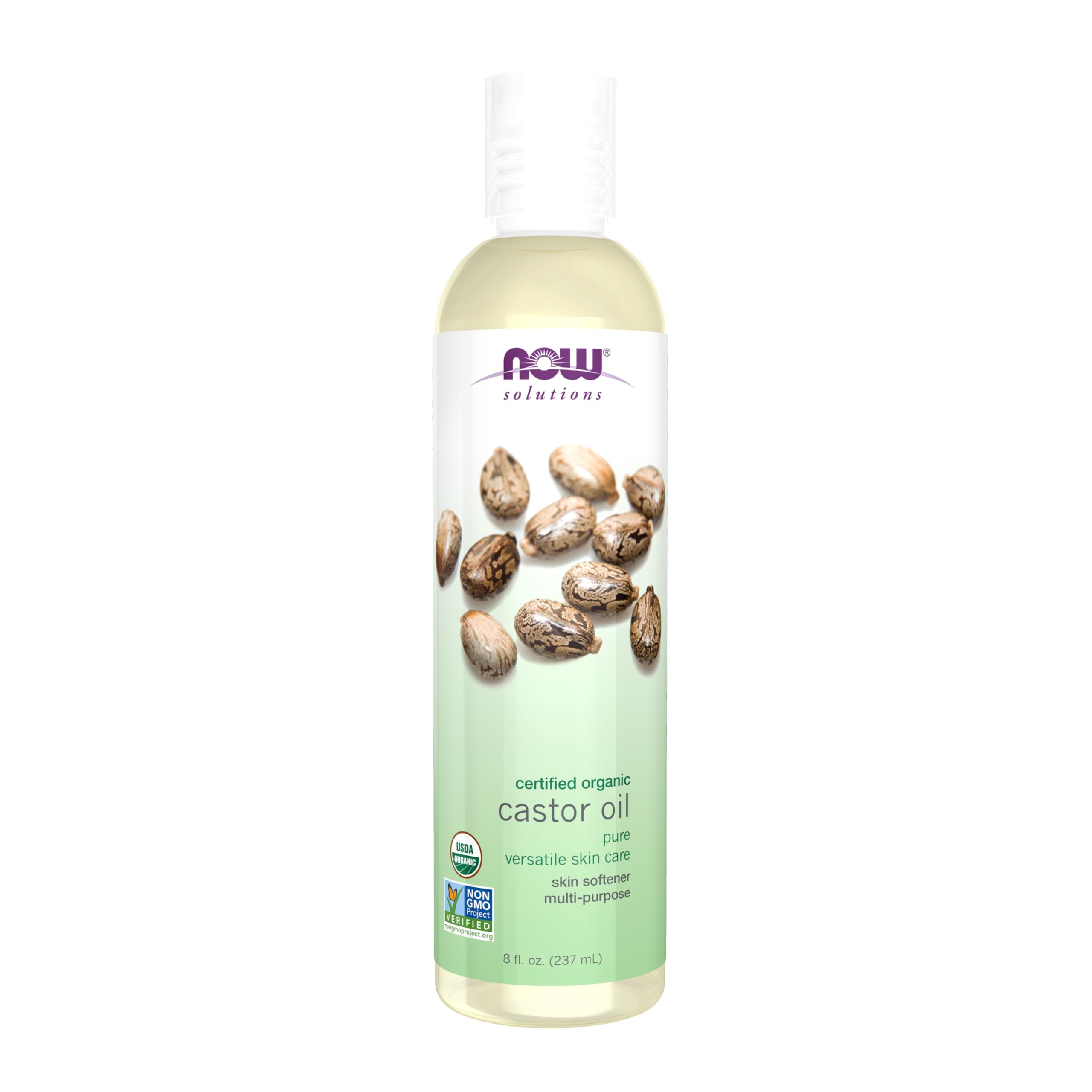 NOW Foods Aceite de Ricino Orgánico en botella, ideal para hidratación de la piel