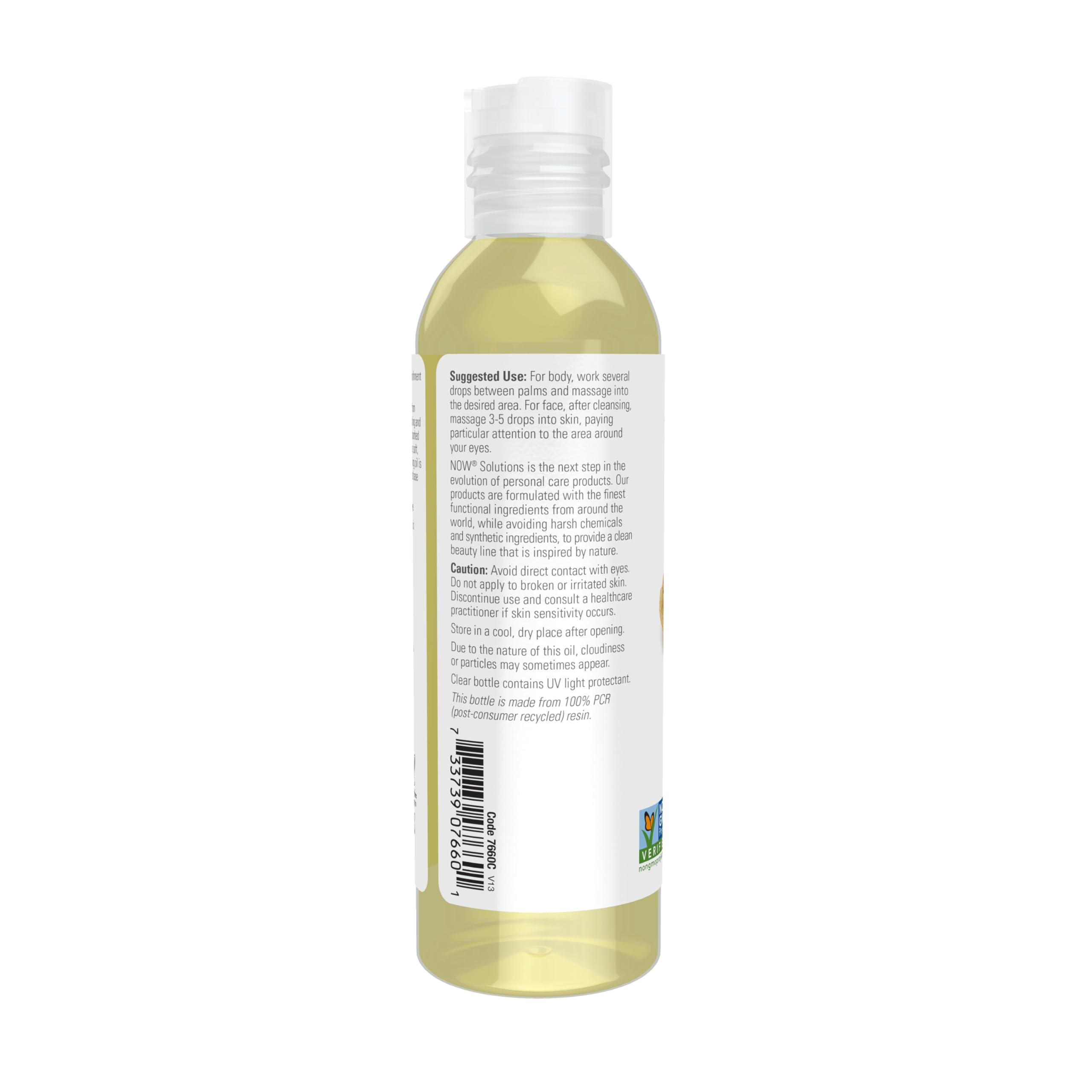 Piel suave y nutrida con aceite de almendras NOW Foods, uso diario.