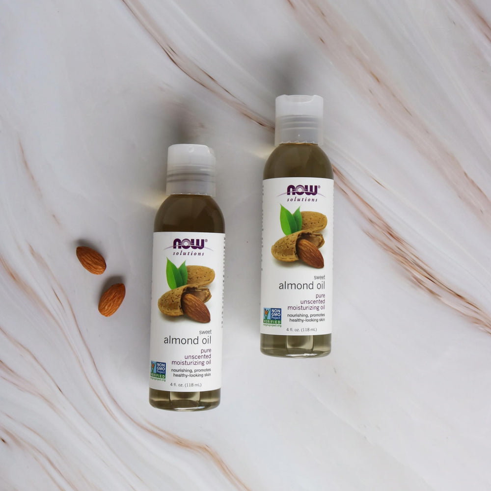 Producto sin aroma NOW Foods Aceite de Almendras Dulces para piel sensible.