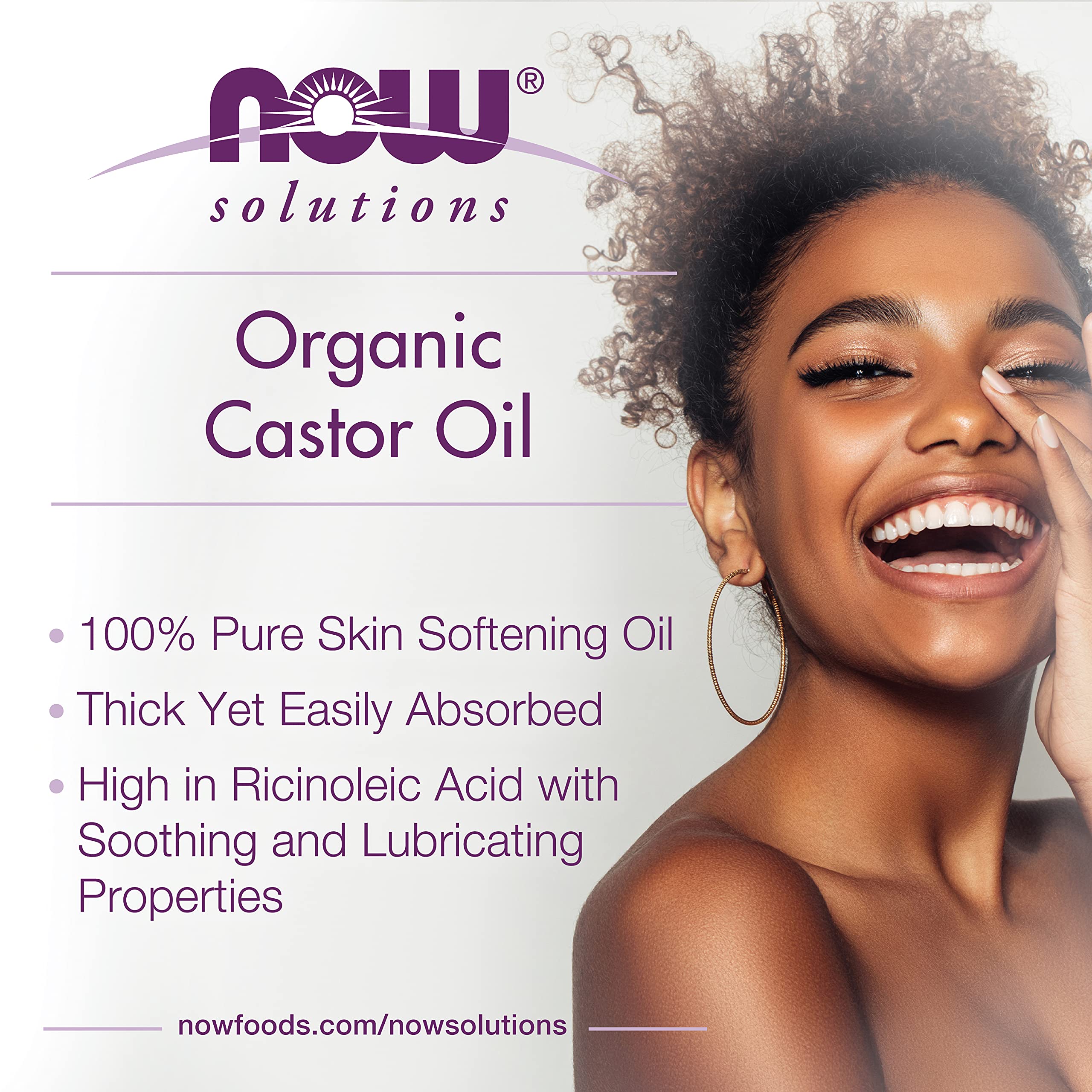 NOW Foods Cuidado del cabello con aceite de ricino natural