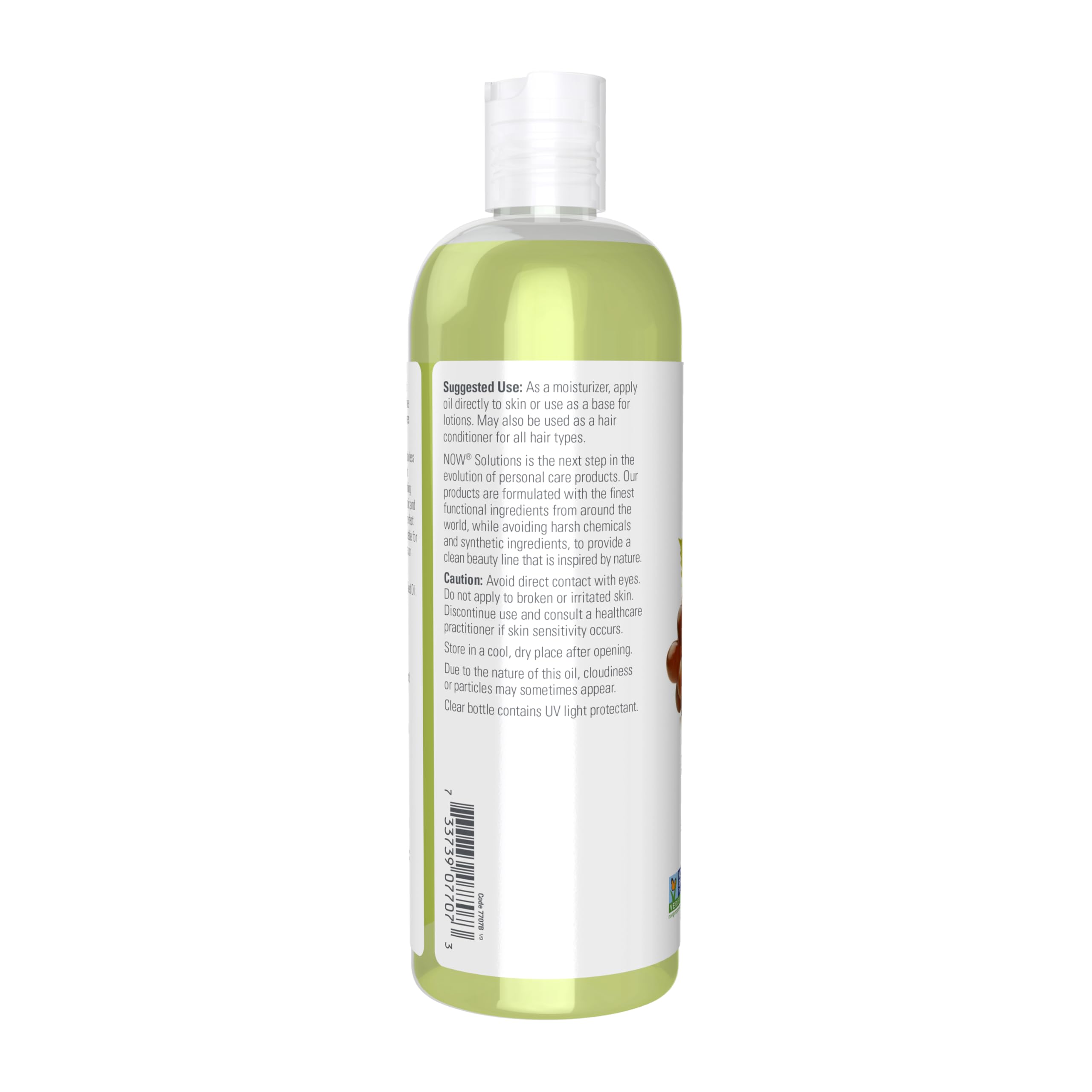 NOW Foods Grapeseed Oil ingredients closeup highlighting essential fatty acids.