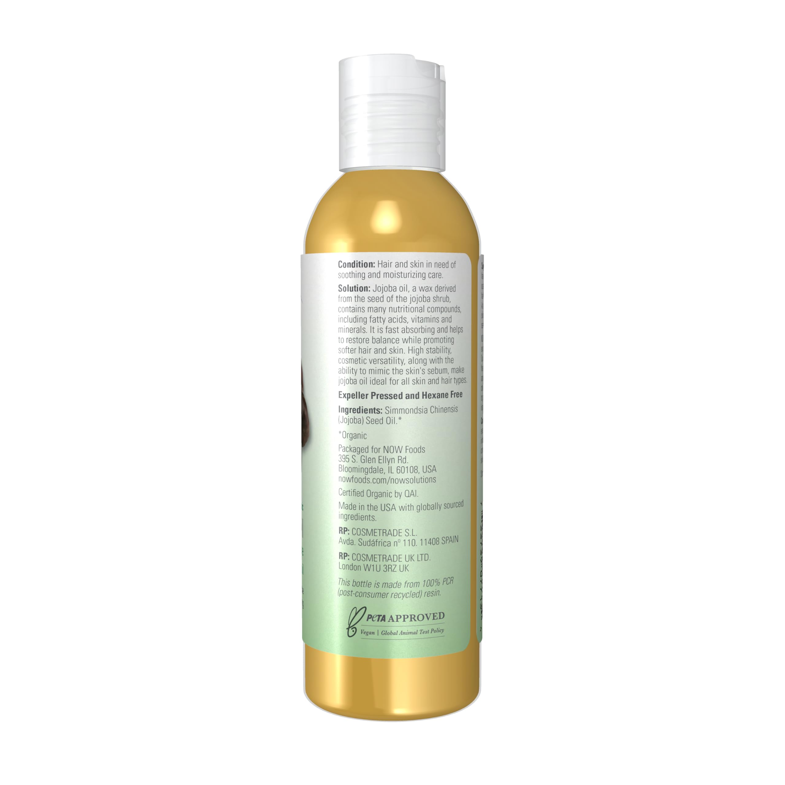 NOW Foods Aceite de Jojoba, gota dispensadora, uso diario para piel y cabello