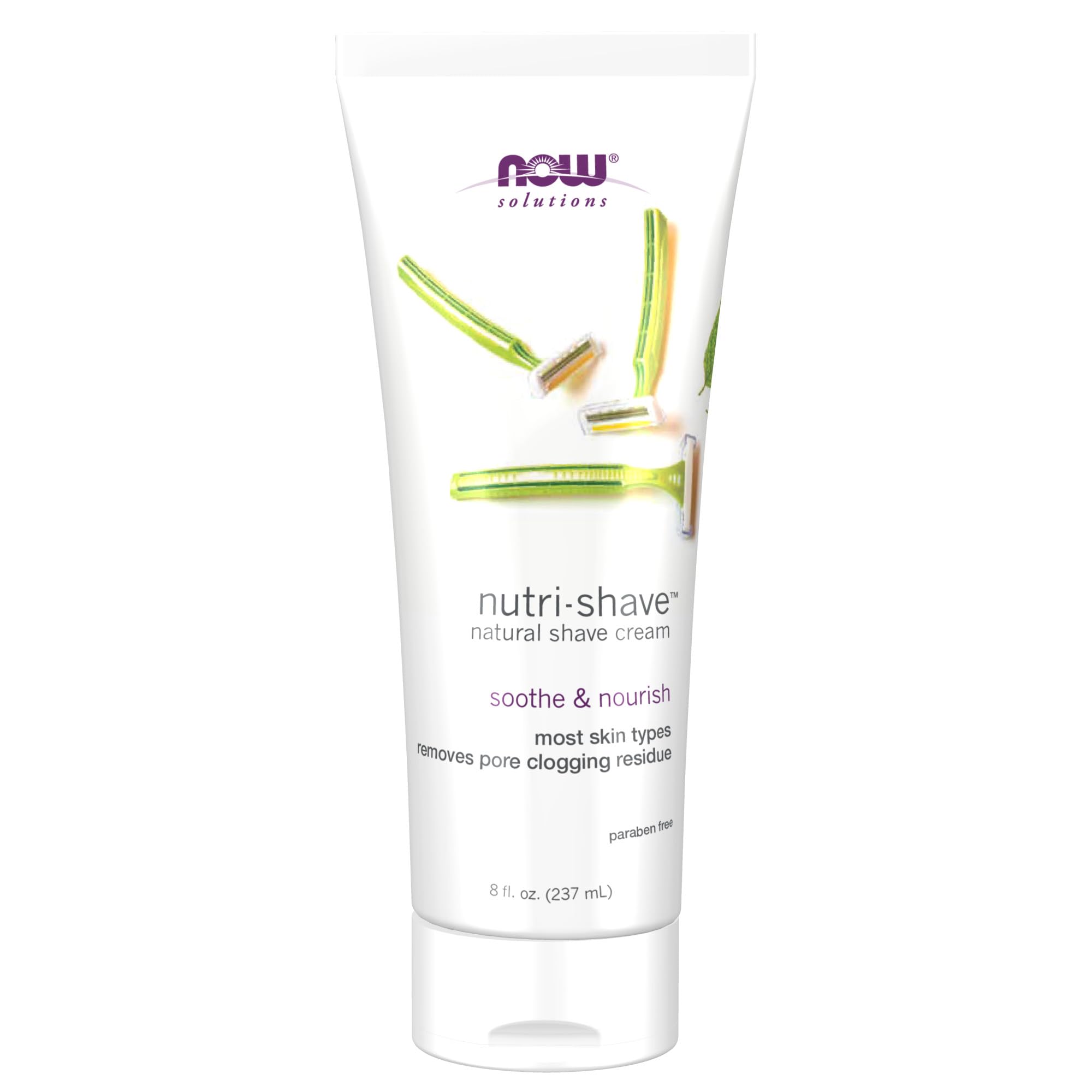NOW Foods Nutri-Shave bottle pour demonstrates easy dispensing for a smooth shave