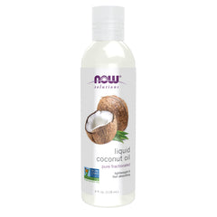 NOW Foods Solutions aceite de coco líquido en bote para hidratación diaria de la piel