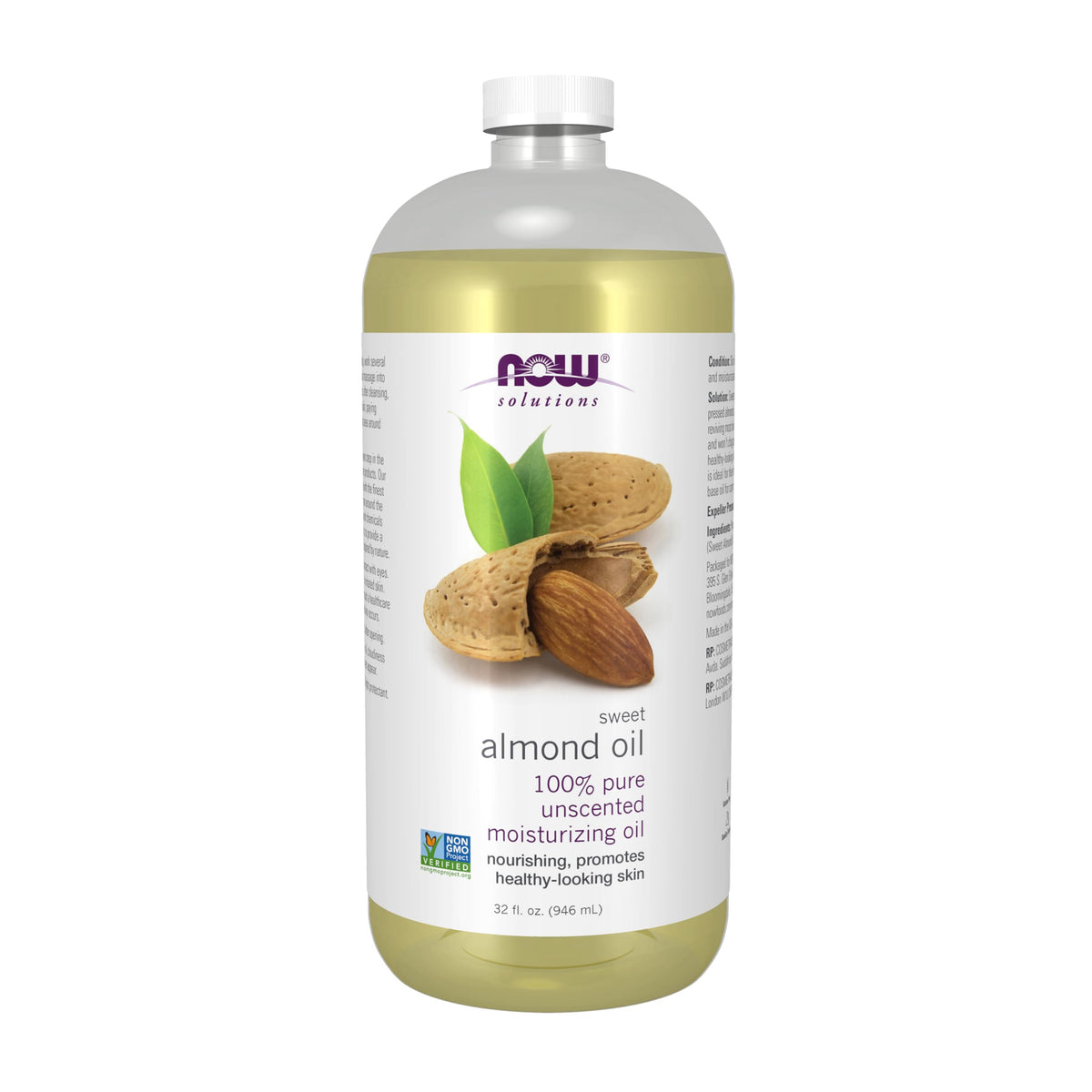 NOW Foods Sweet Almond Oil bottle pour for skin nourishment