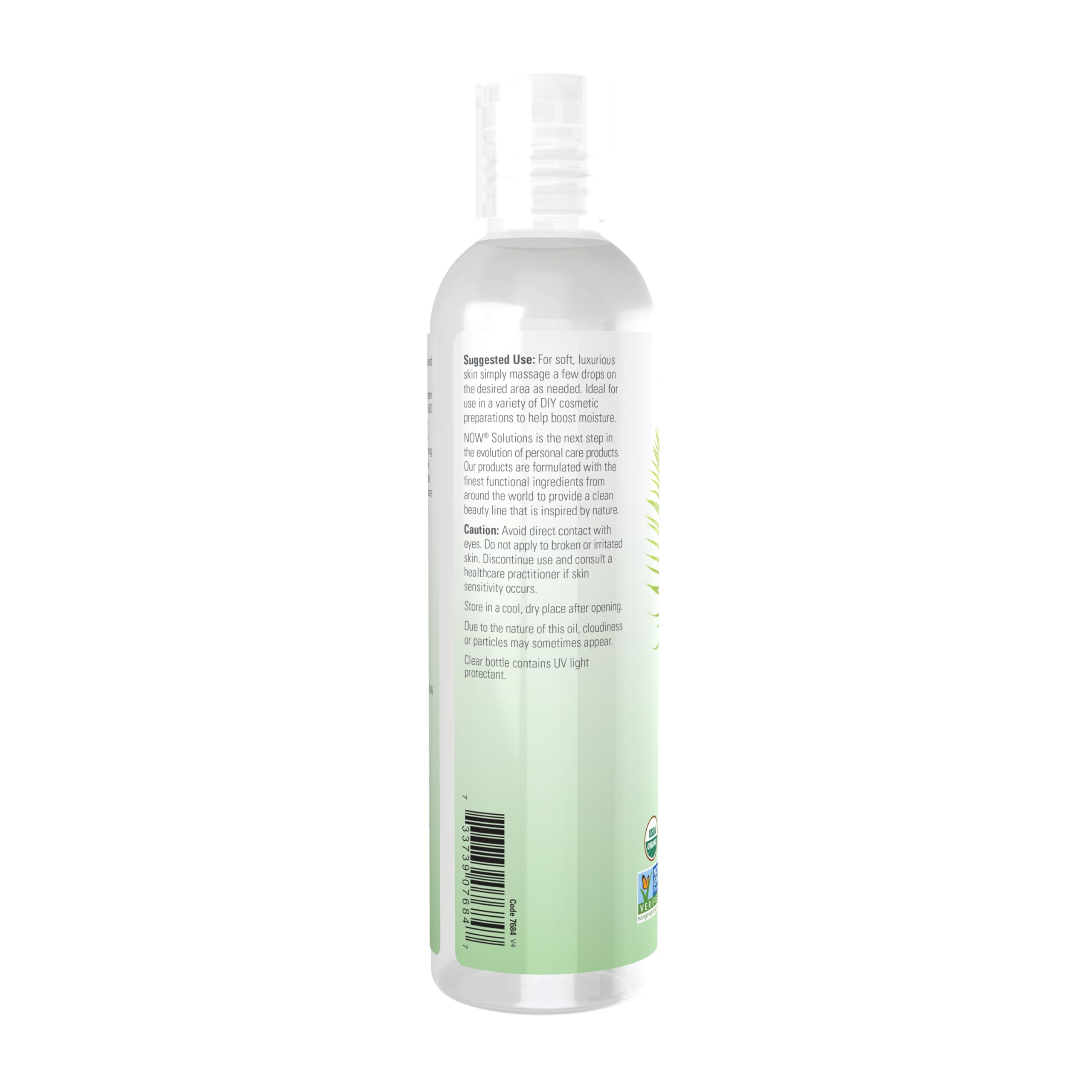 NOW Foods Vegetable Glycerin texture shown for softness and lubrication on skin