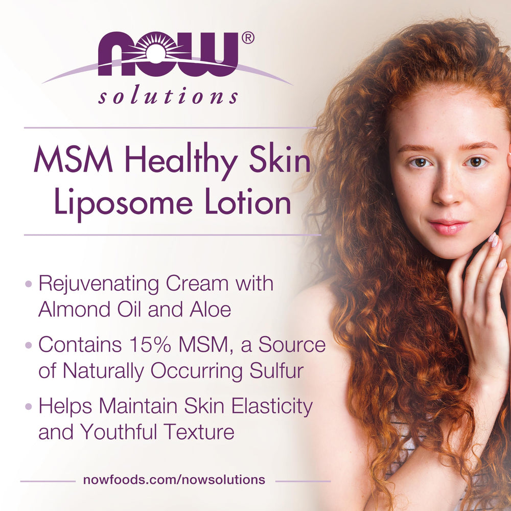 NOW Solutions MSM loción liposoma textura: sensación cremosa que nutre la piel.