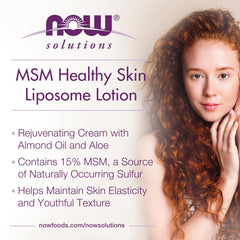 NOW Solutions MSM loción liposoma textura: sensación cremosa que nutre la piel.