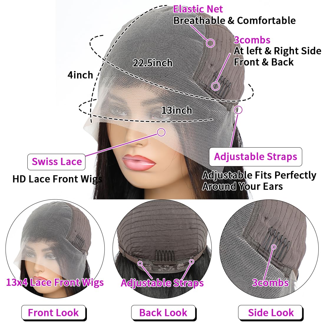 Noxlouis deep wave wig is heat-styling friendly for customization.