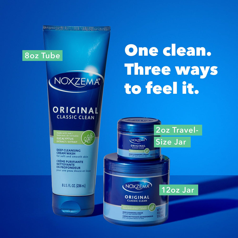 Noxzema packaging for all skin types offering a balanced cleanse.