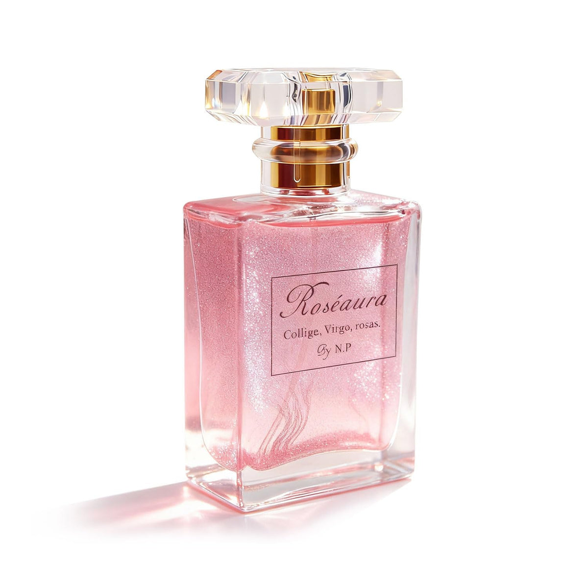 NP NATURES PHILOSOPHY hair perfume Roseaura bottle close-up, daily fragrance and shine.