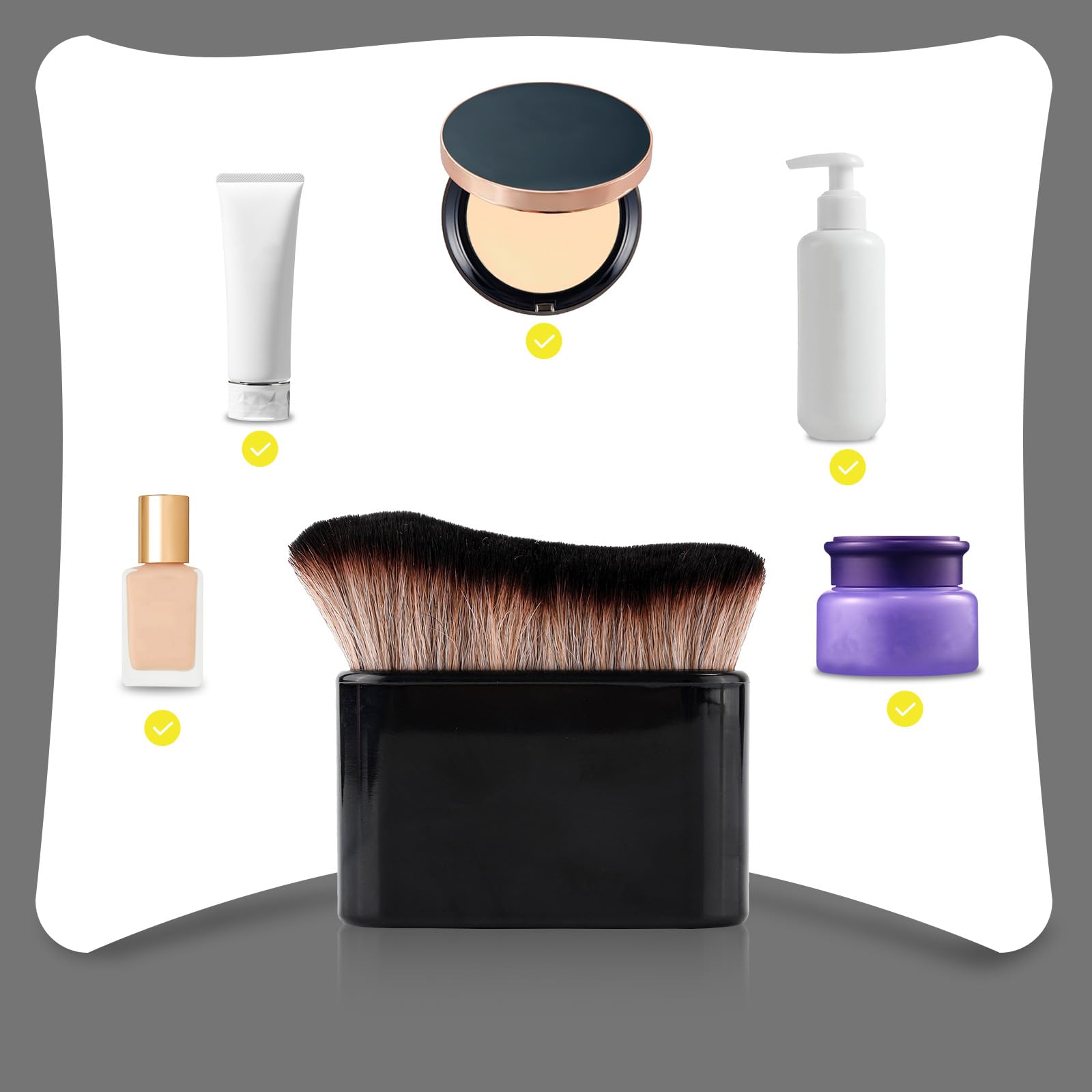 NQEUEPN self tanning brush ideal for face, arms, legs, and décolletage.