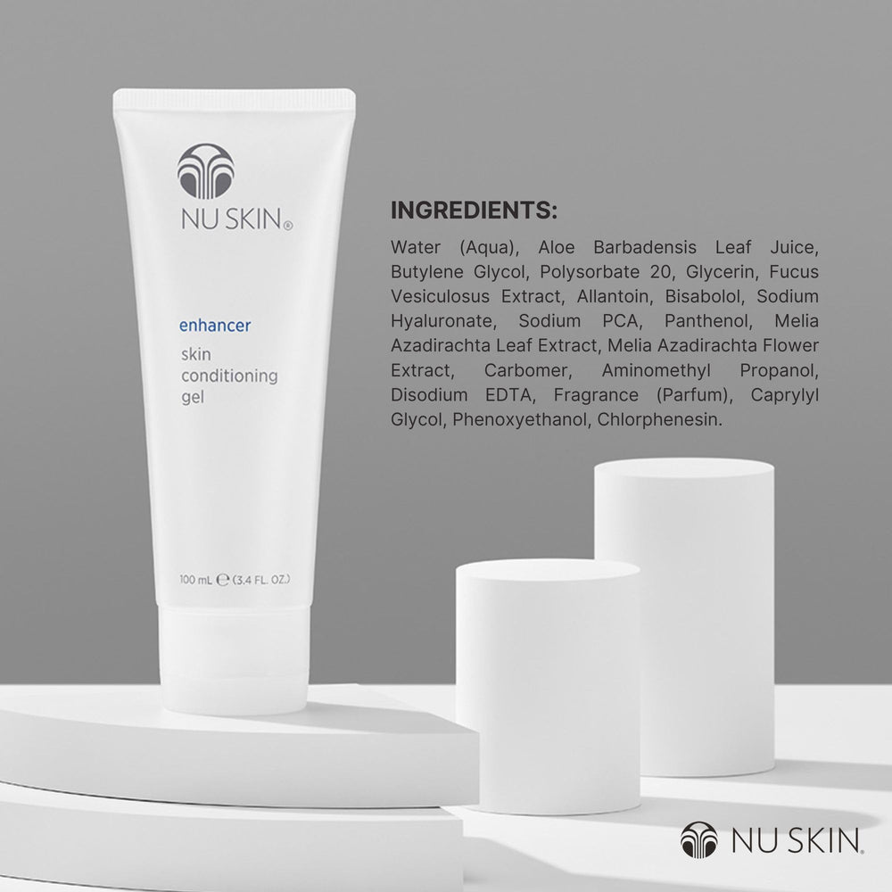 Nu Skin Enhancer Gel soft skin finish after application.