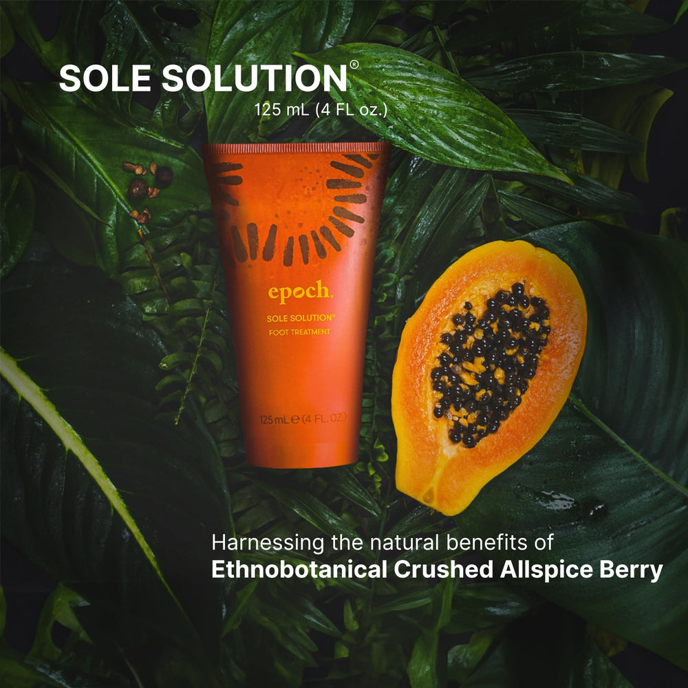 Key ingredients like urea and papain highlighted for skin renewal.