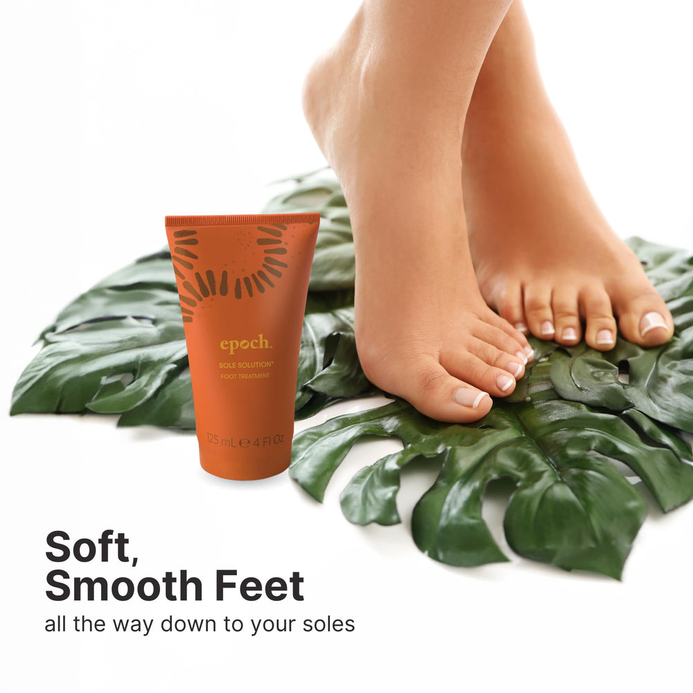 Epoch Sole Solution packaging shown as premium foot care option.