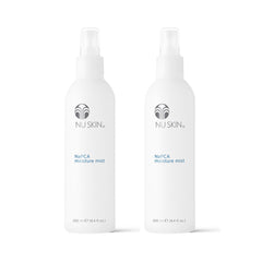 Nu Skin NaPCA Moisture Mist bottle demonstrating hydration for all skin types