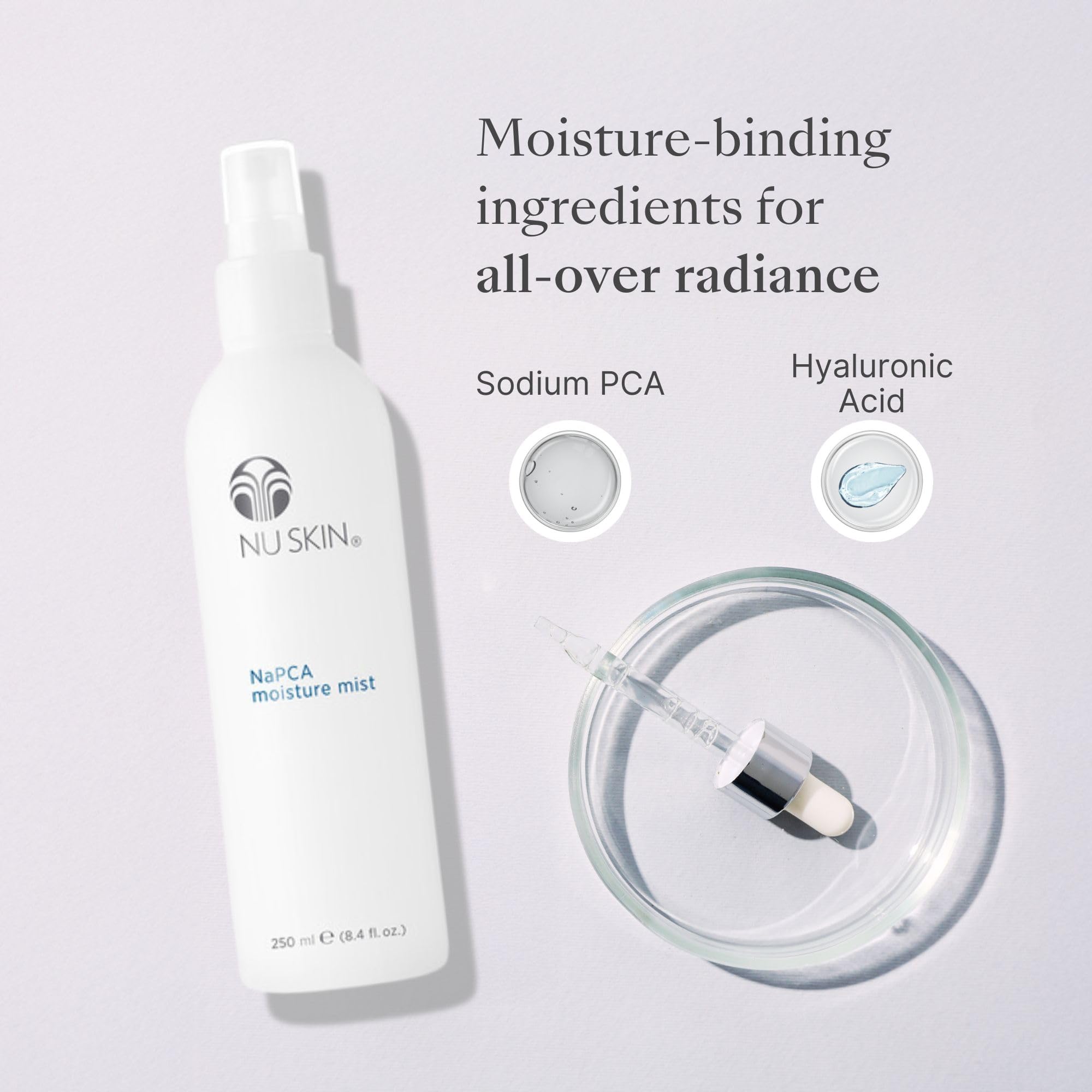 Nu Skin NaPCA Moisture Mist multitasking for face, body, and hair