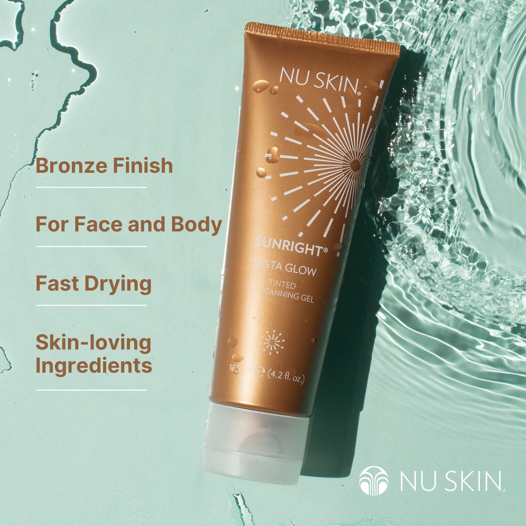 Nu Skin Sunright Insta Glow being evenly applied on forearm for seamless tan