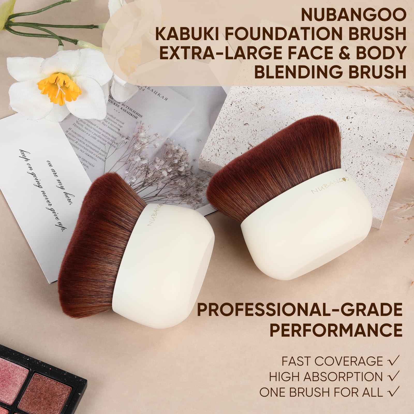 Nubangoo face and body usage showing diffused, even finish