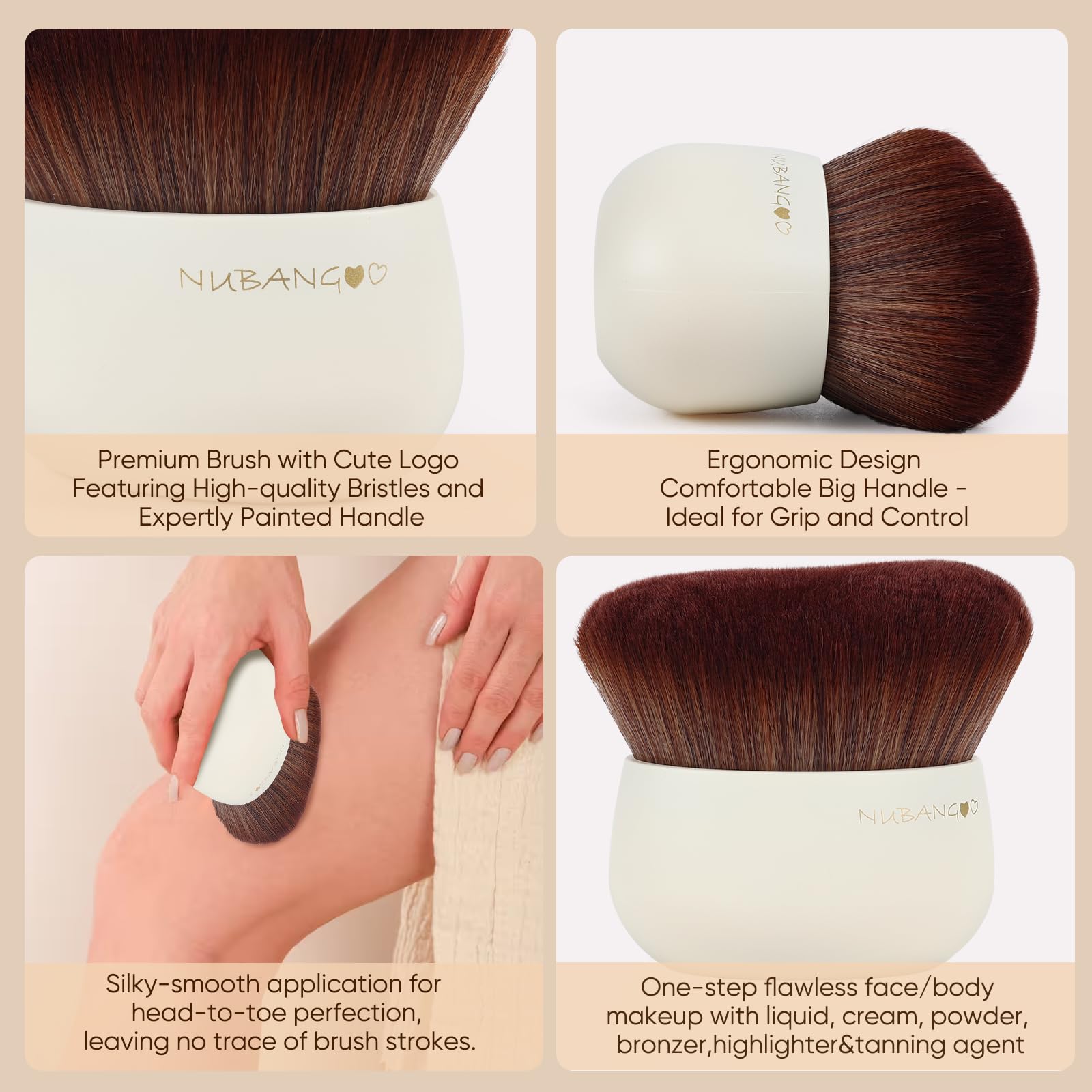 Nubangoo full-body blending for foundation, tanning, and bronzer