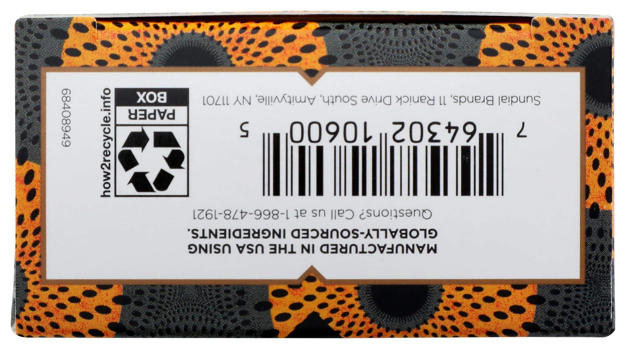 Nubian Heritage African Black Soap Bar ingredients label detail.