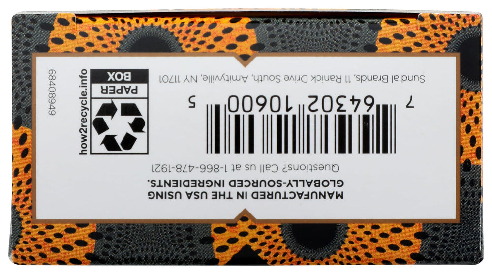 Nubian Heritage African Black Soap Bar ingredients label detail.