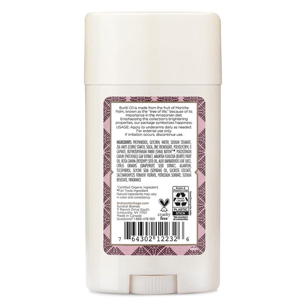 Aroma pachuli natural de Nubian Heritage para una sensación calmante durante el día.