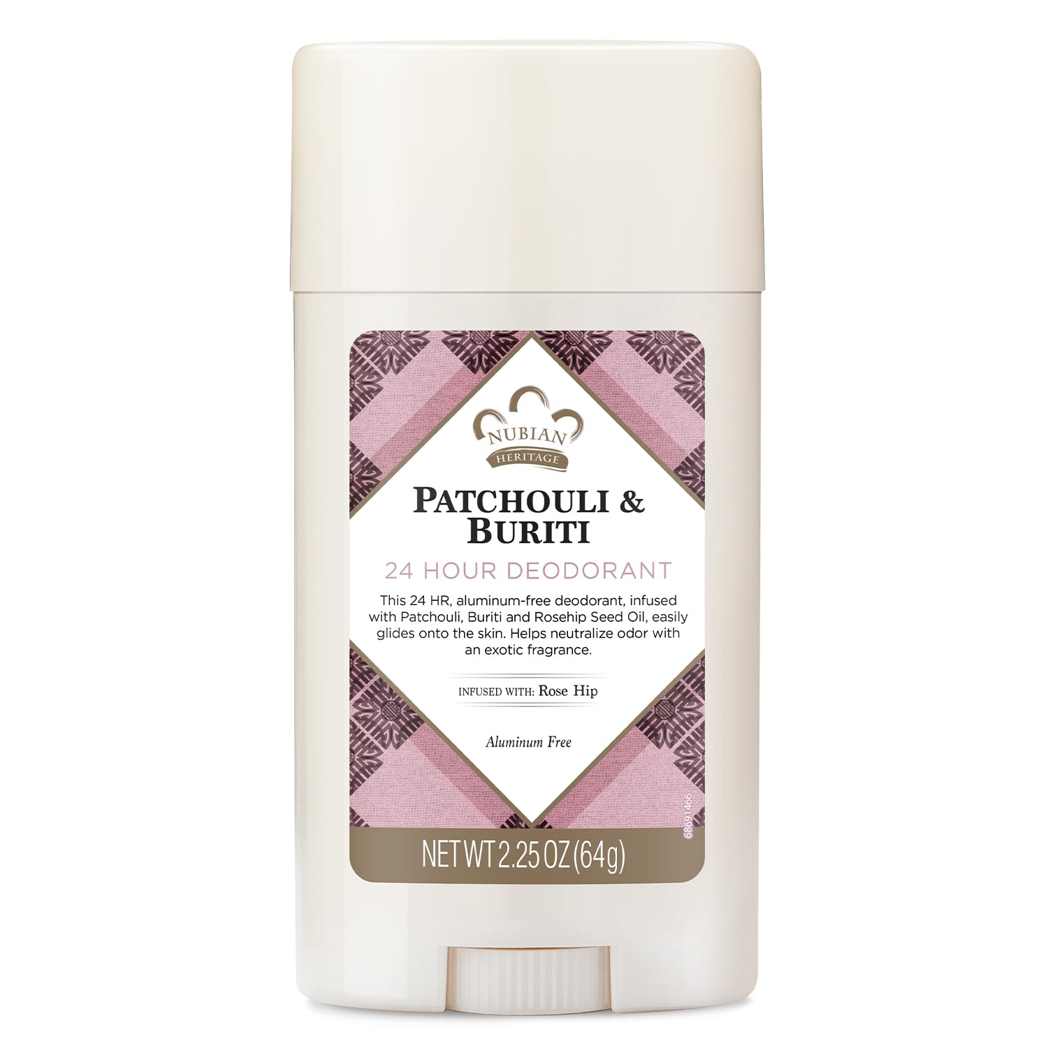 Desodorante Nubian Heritage Patchuli Buriti con textura cremosa para aplicación suave.