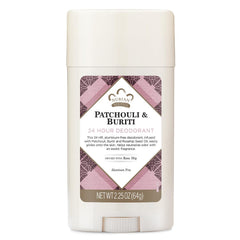 Desodorante Nubian Heritage Patchuli Buriti con textura cremosa para aplicación suave.