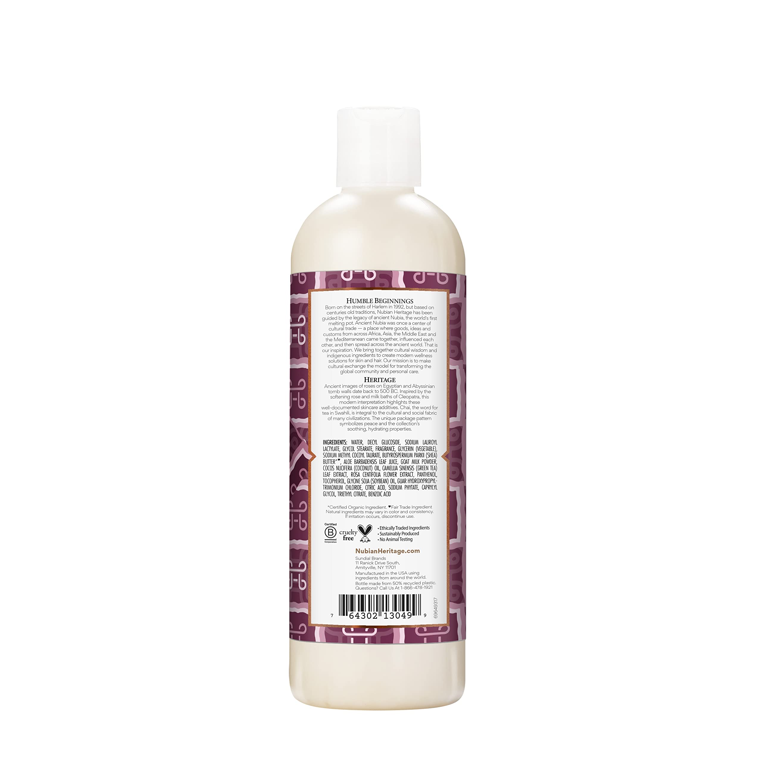 Nubian Heritage fragancia floral para piel perfumada durante todo el día.