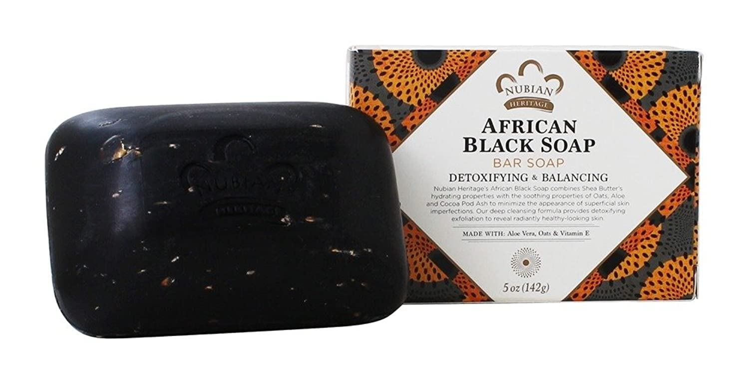Jabón Nubian Heritage, barra negro africano, ideal para limpieza diaria suave.