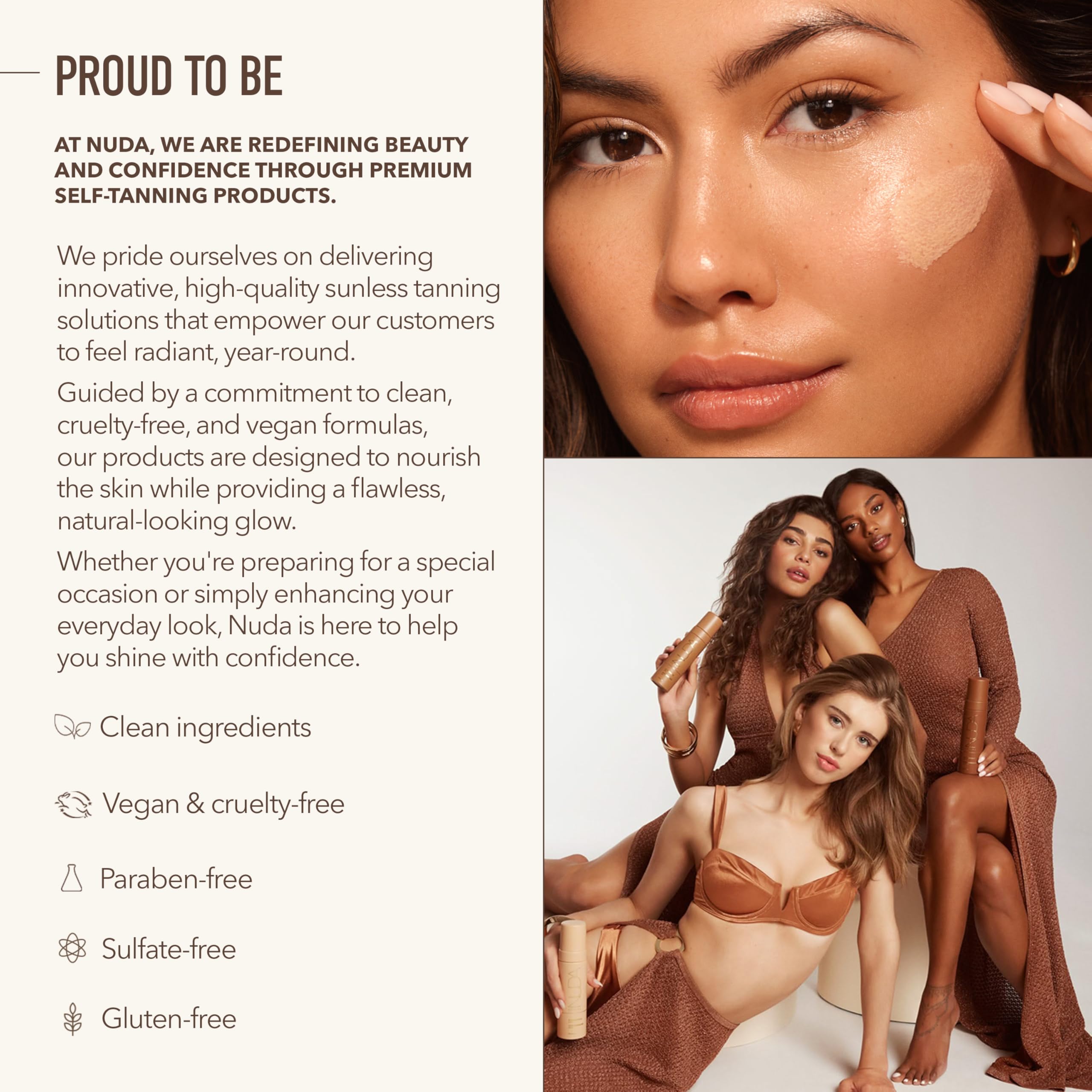 Nuda CloudMist packaging highlights vegan, clean formula.