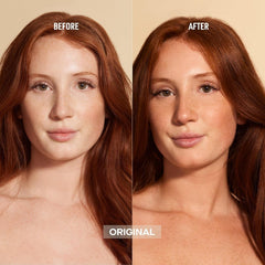 Nuda CloudMist spray application showing even facial coverage.