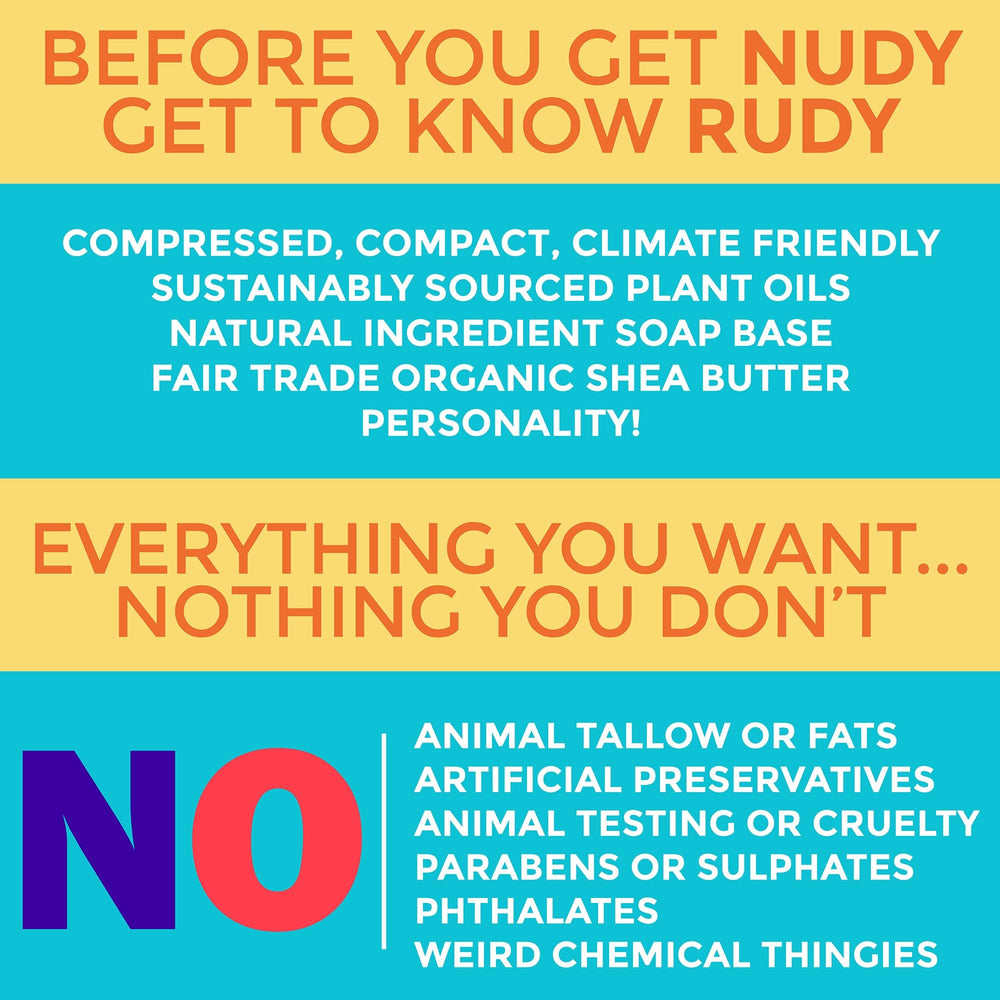 Nudy Rudy Made in Australia soap suitable for all skin types.