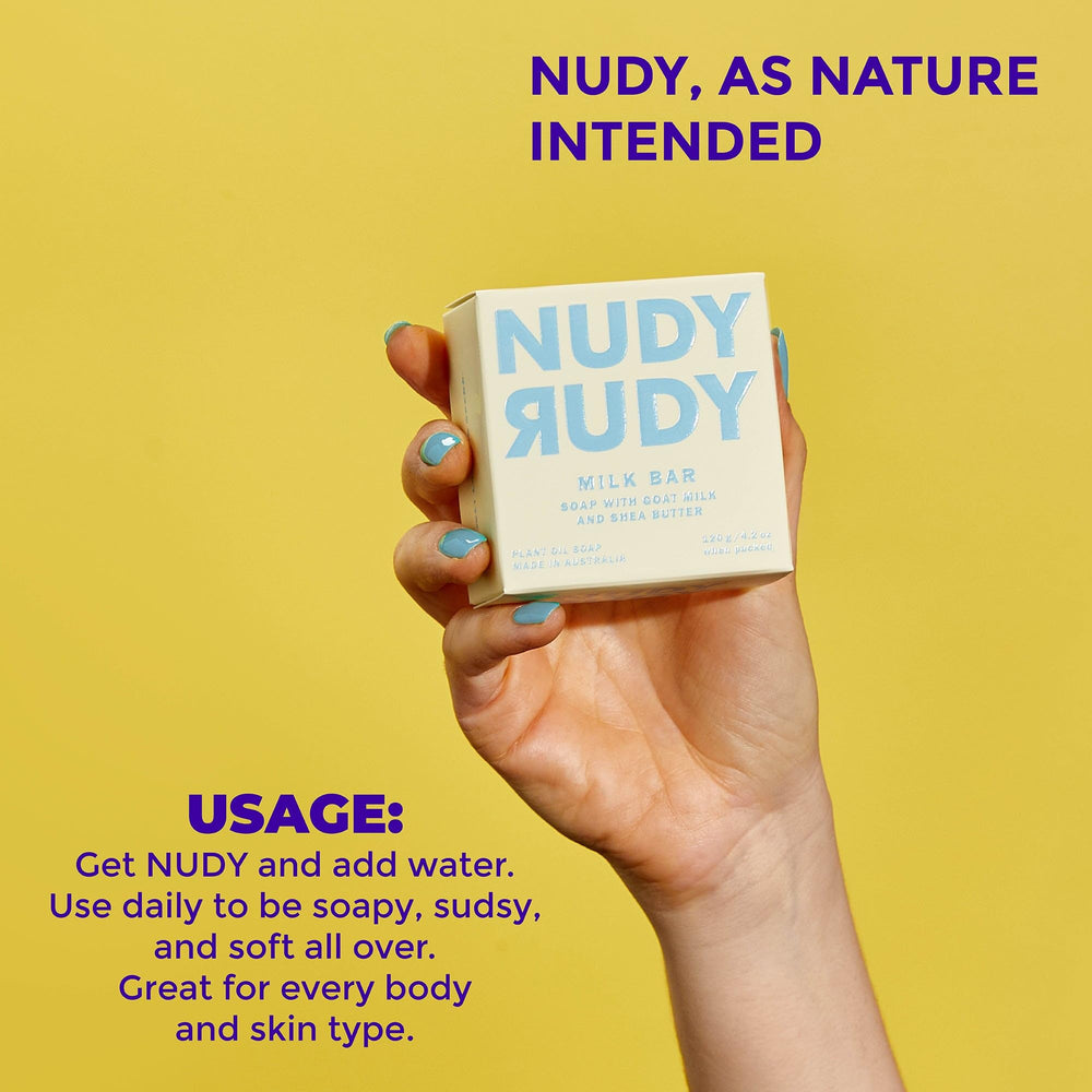 Nudy Rudy Goat Milk Soap for shaving, smooth prep.
