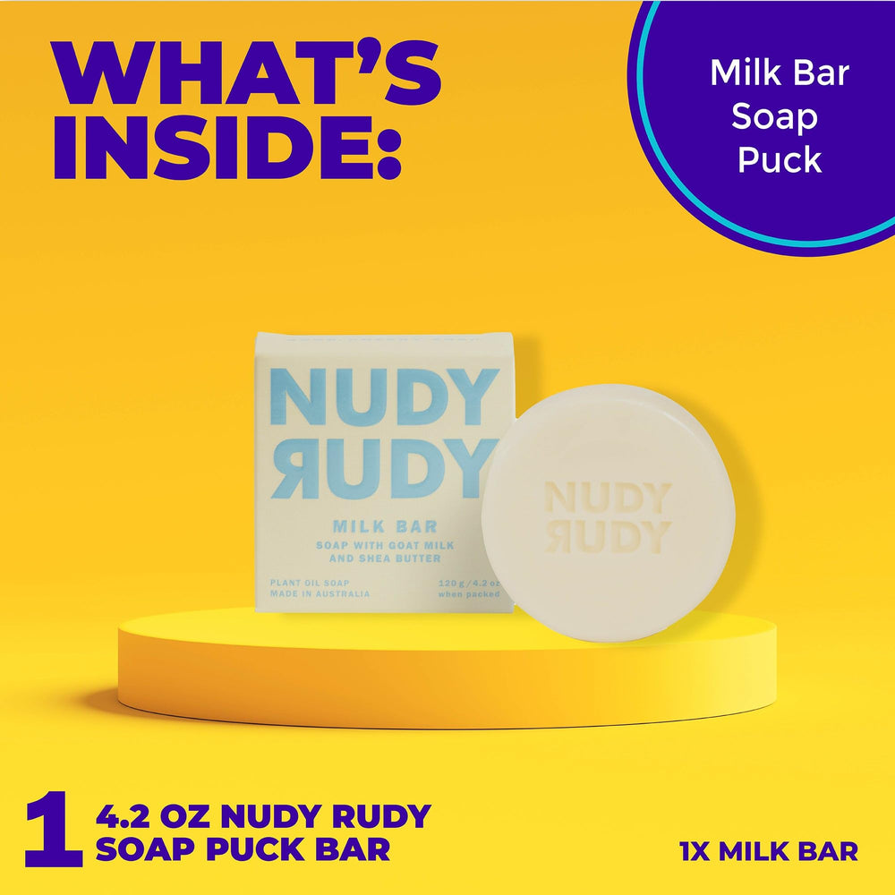 Nudy Rudy Goat Milk Soap for shower use with clean rinse.