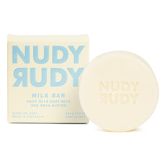 Nudy Rudy Milk Bar Goat Milk Soap Puck for gentle daily cleansing.