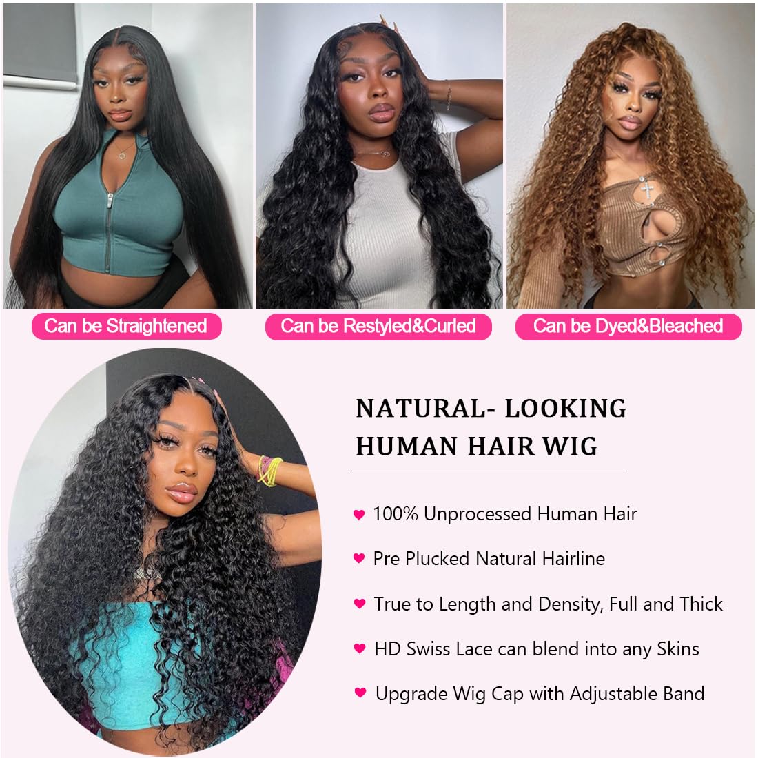 NUEAHWO deep-part lace front wig offers versatile parting for special occasions.