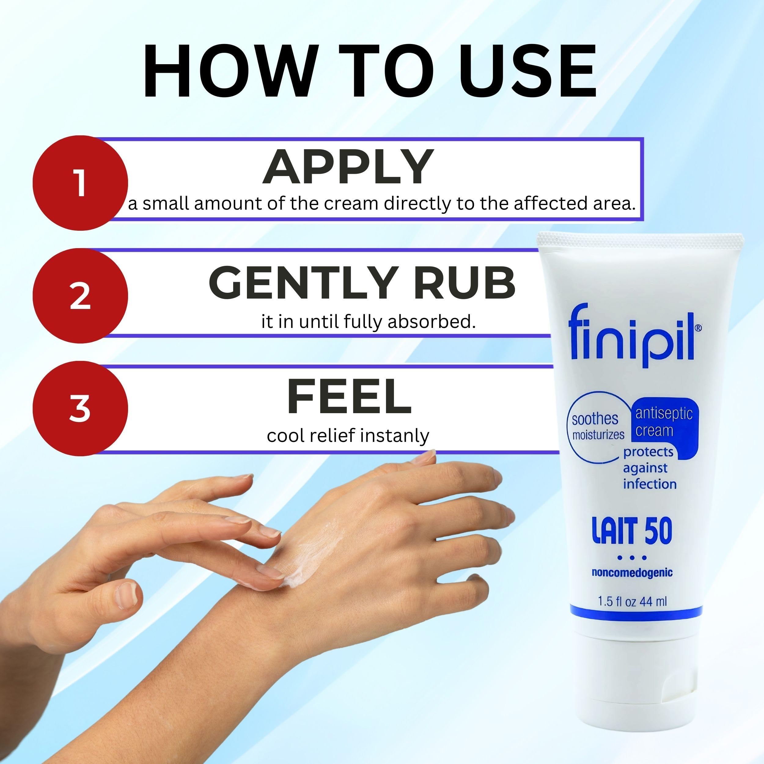Nufree Finipil Lait 50 provides skin hydration after waxing