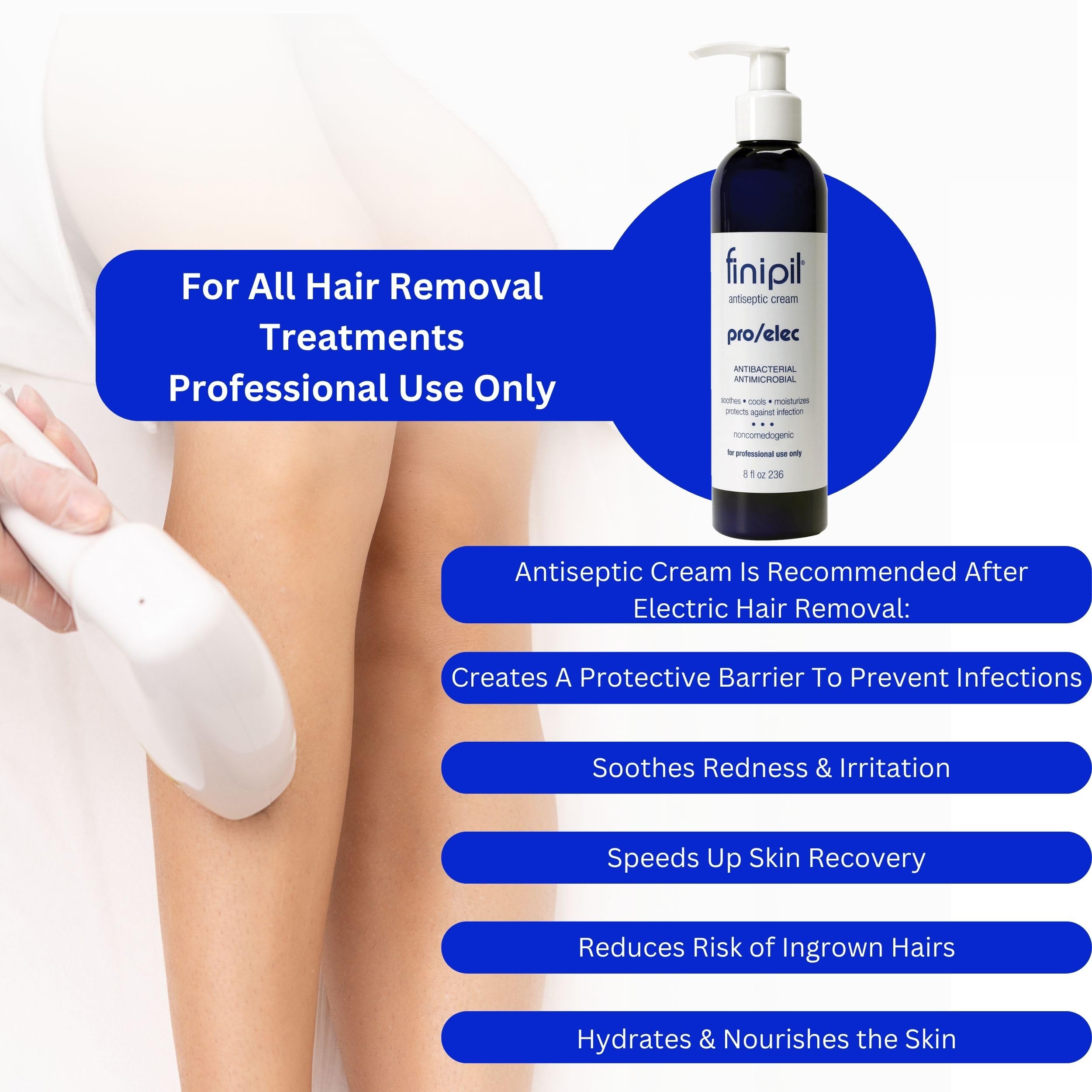 Nufree Finipil Pro texture close-up highlighting soothing cream texture.