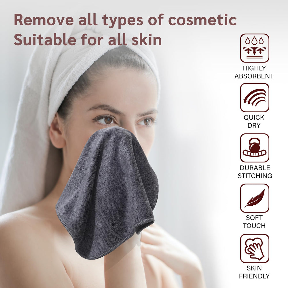Toallita Nugilla de microfibra suave para remover maquillaje con agua.