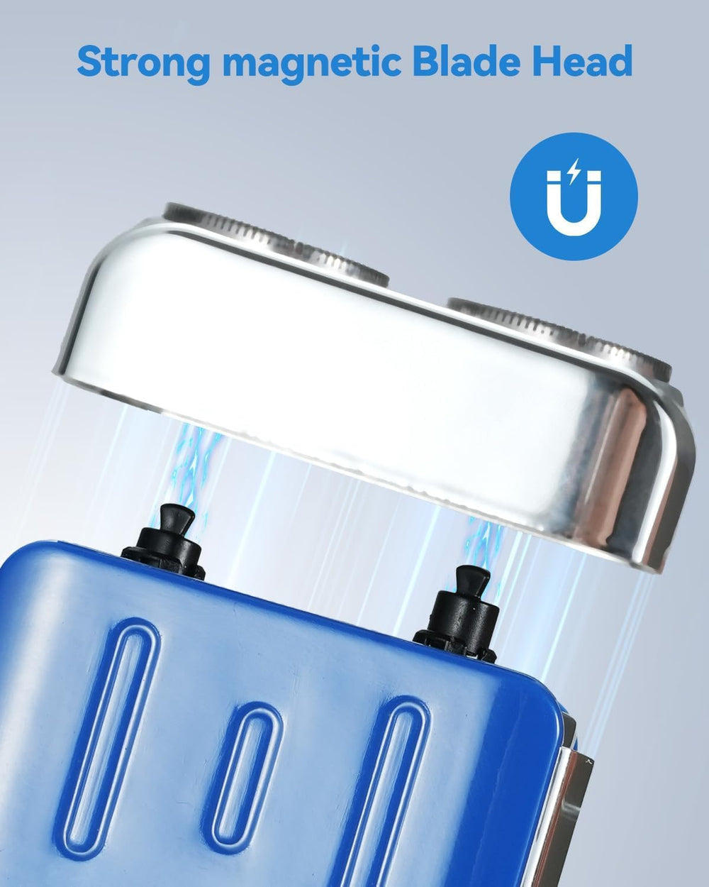 Nugxica magnetic head enables easy cleaning after shaving.
