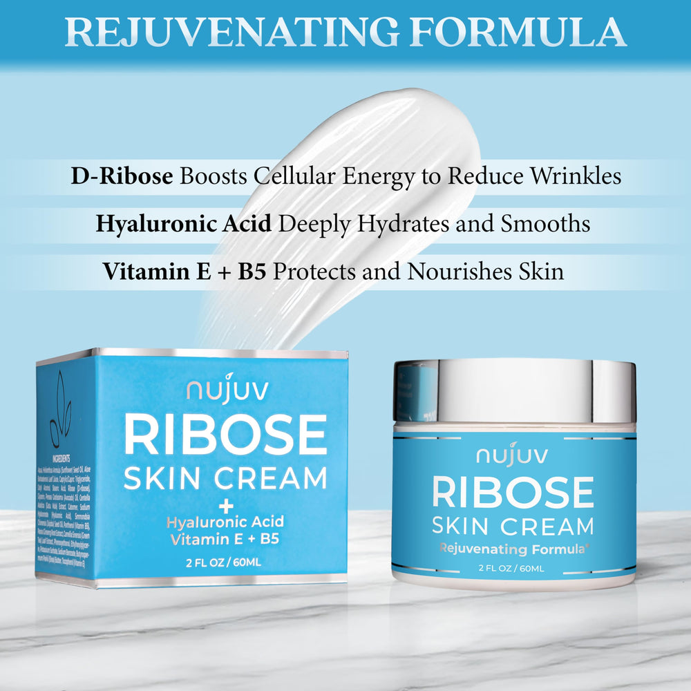 nuJuv Ribose Anti-Edad crema: aplicación suave en la piel.