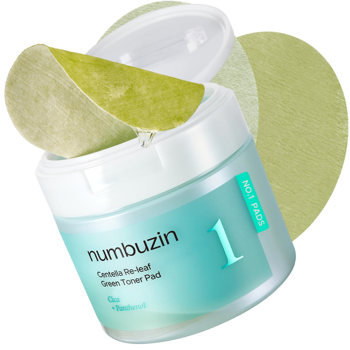 Numbuzin No.1 Toner Pads green-side ground cica for soothing calm skin