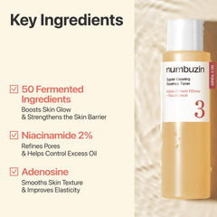 Numbuzin No.3 application swab photo highlights smooth texture and pores refinement.