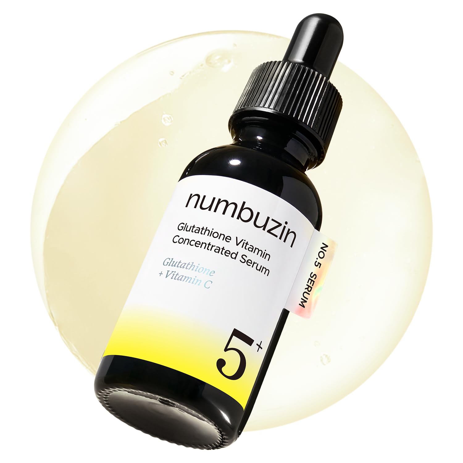 Numbuzin No.5 serum bottle close-up highlighting premium packaging for daily use