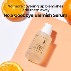 Numbuzin No.5 Serum: ingredientes clave, vitamina C y niacinamida.