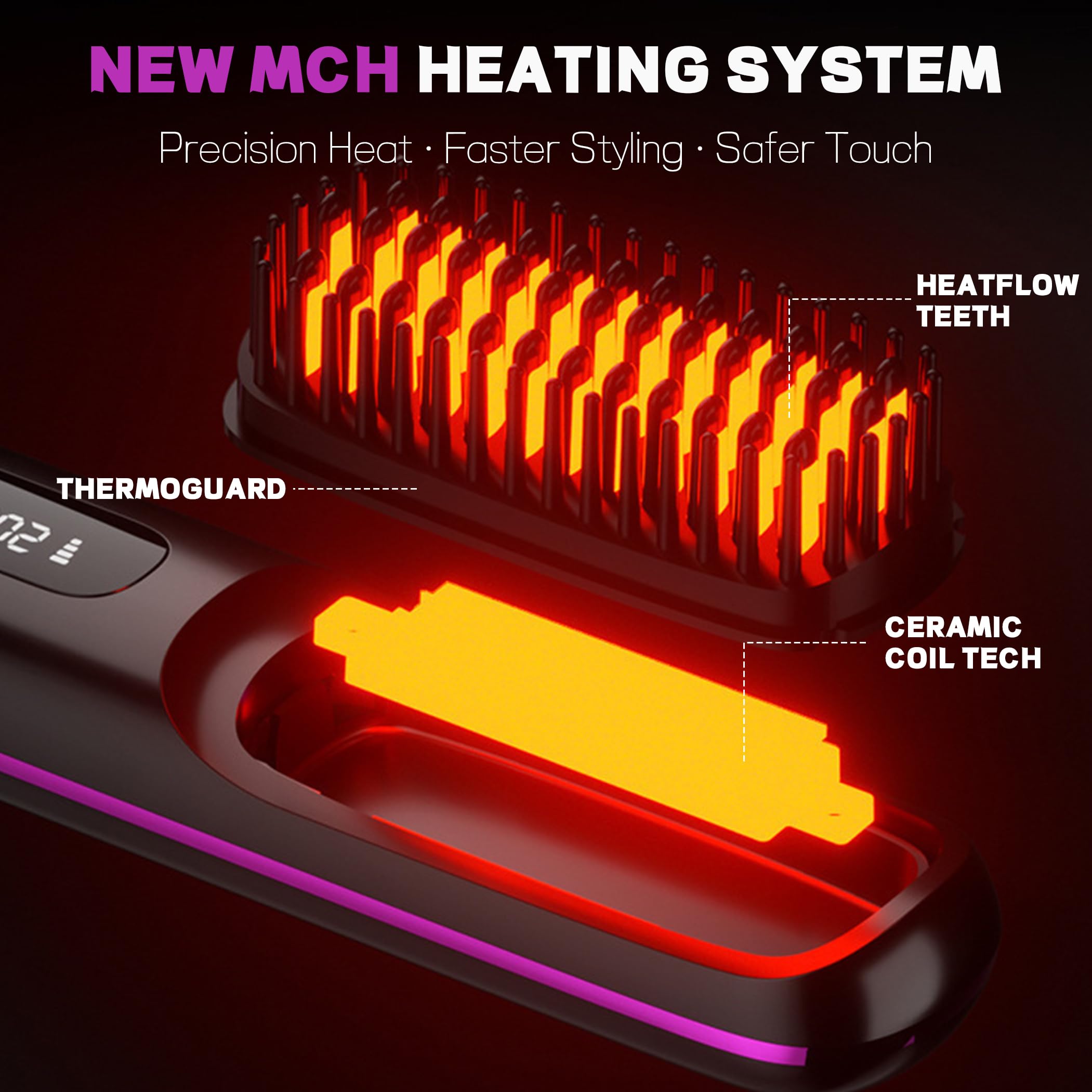 NUMOYA Go Brush Pro 2026 dual-layer bristles reduce friction during styling.